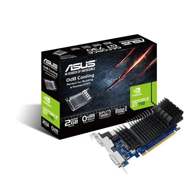 ASUS GT730-SL-2GD5-BRK - Graphics card - GF GT 730 - 2 GB GDDR5 - PCIe 2.0 x16 low profile - DVI, D-Sub, HDMI - fanless ASUS