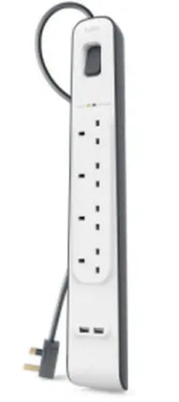 Thumbnail for Belkin surge protector White 4 AC outlet(s) 2 m - GoDiscount