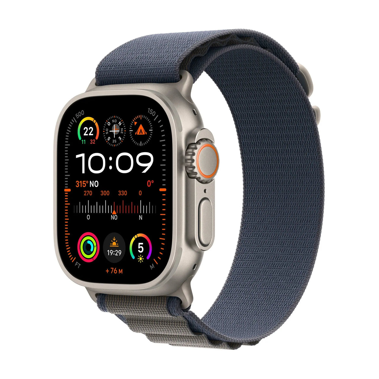 Apple Watch Ultra 2 GPS + Cellular, 49mm Titanium Case w/ Blue Alpine Loop - Medium APPLE