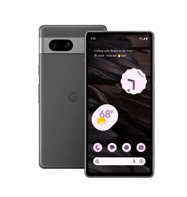 Google Pixel 7a - 5G smartphone - dual-SIM - RAM 8 GB / Internal Memory 128 GB - OLED display - 6.1" - 2400 x 1080 pixels (90 Hz) - 2x rear cameras 64 MP, 13 MP - front camera 13 MP - charcoal GOOGLE