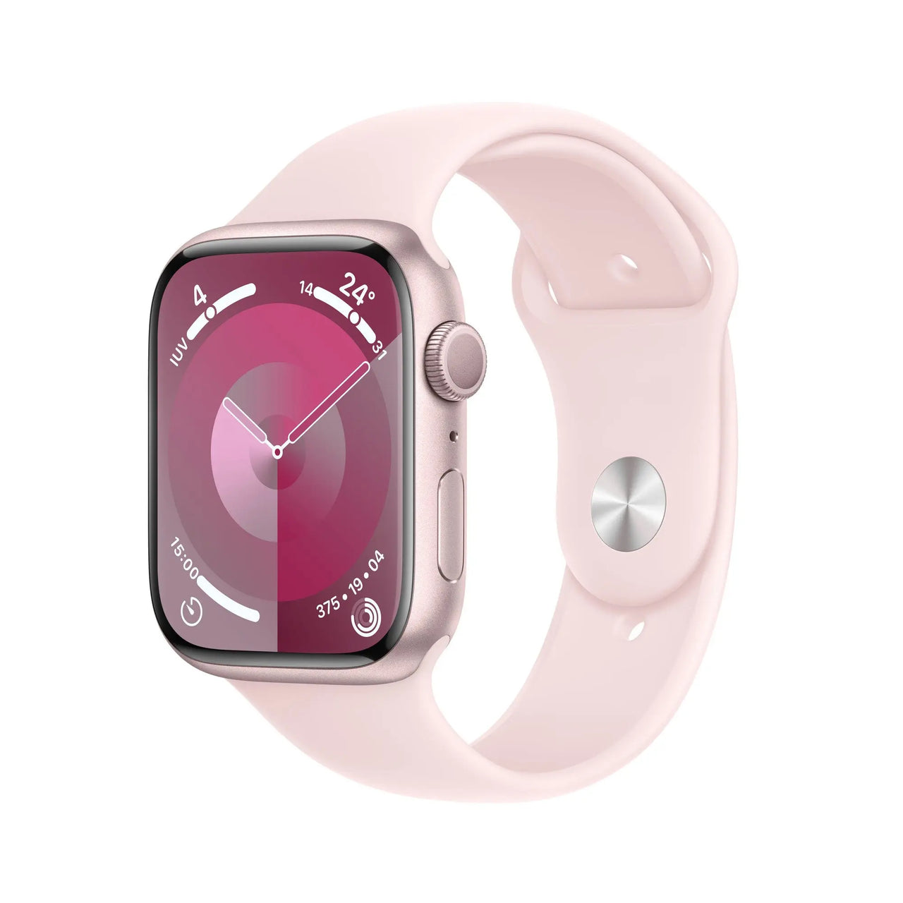 Apple Watch Series 9 GPS 45mm Pink Aluminium Case w/ Light Pink Sport Band - M/L APPLE