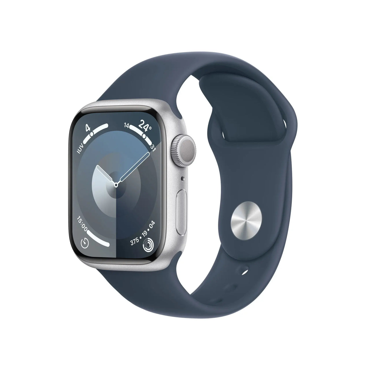 Apple Watch SE GPS + Cellular 40mm Silver Aluminium Case w/ Storm Blue Sport Band - S/M - GoDiscount