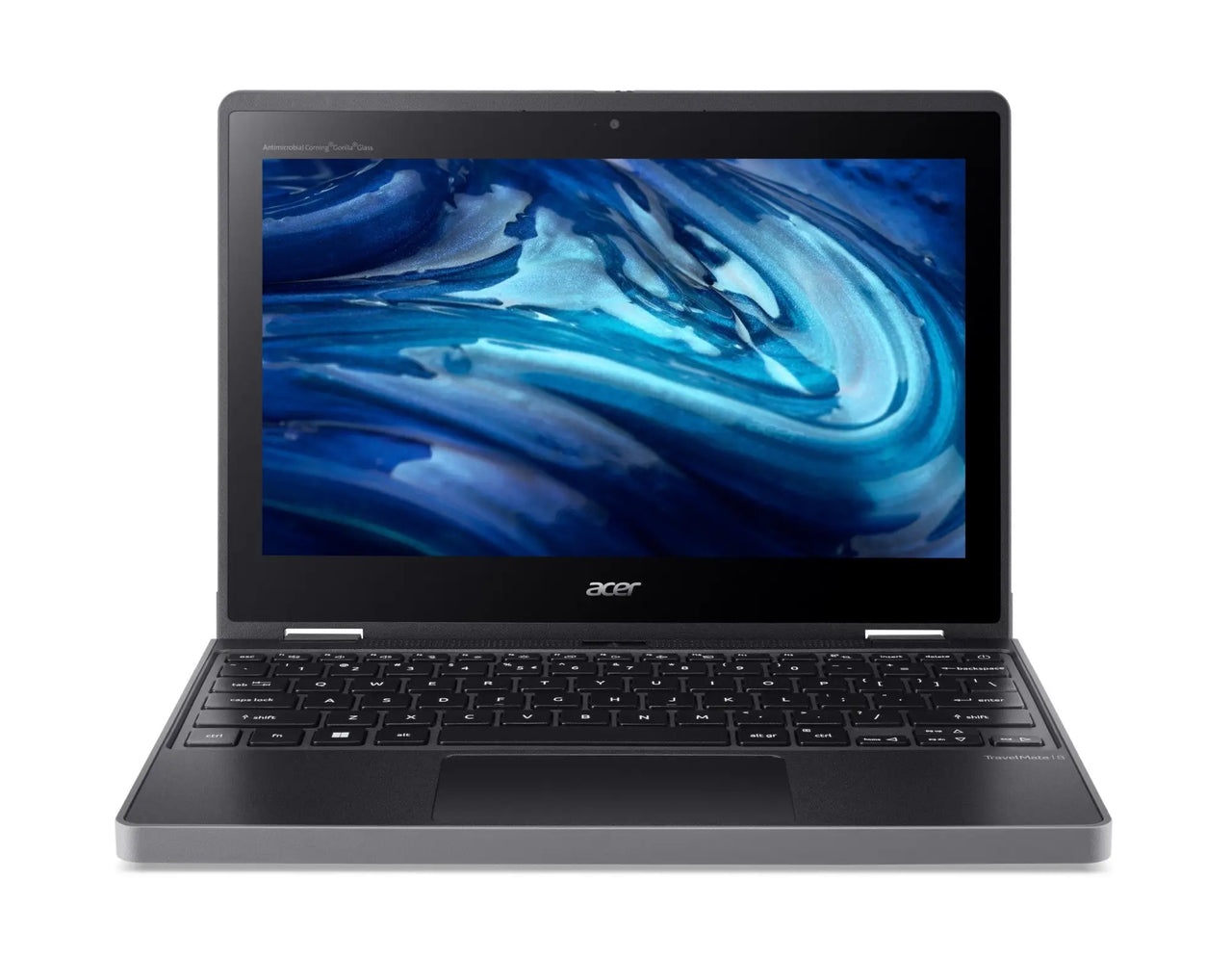 Acer TravelMate B3 Spin 11 TMB311RN-33-TCO - Flip design - Intel N-series - N200 / up to 3.7 GHz - Win 11 Pro Education - UHD Graphics - 8 GB RAM - 256 GB SSD - 11.6" IPS touchscreen 1920 x 1080 (Full HD) - Wi-Fi 6E, Bluetooth - shale black - kbd: UK ACER